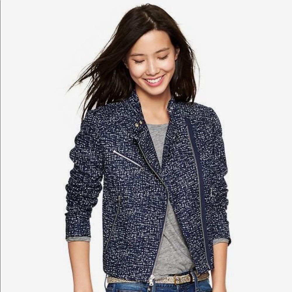 Gap Navy Tweed Motto Jacket - Petite S